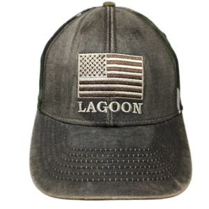 Jacobson Hat Baseball Cap Gray Camo One Size American Flag Lagoon Hat